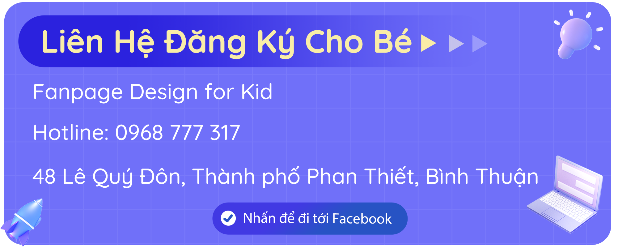 Banner Liên hệ Design for Kid